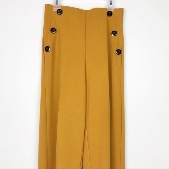 Mustard yellow high waist wide leg pants s… - Picture 5 of 5